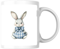 Thumbnail for Cute Bunny Mug | Watercolor Rabbit in Gingham Coffee Mug | Easter Kids Gift