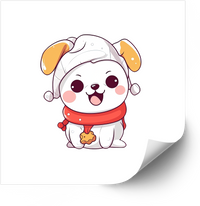 Thumbnail for Cute Christmas Puppy Sticker Kawaii Holiday Dog Vinyl Decal
