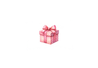 Thumbnail for Pink Polka Dot Gift Box Throw Pillow | Cute Watercolor Present Decorative Pillow | Birthday Gift