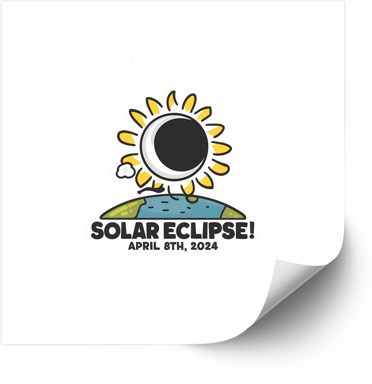 Solar Eclipse April 2024 Sticker Cute Vintage Astronomy Vinyl Decal