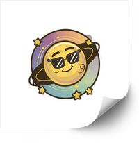 Thumbnail for Cool Planet Saturn With Sunglasses Sticker Funny Retro Space Vinyl Decal