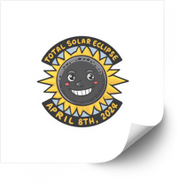 Thumbnail for Total Solar Eclipse 2024 Sticker | Cute Cartoon Sun & Moon Vinyl Decal | April 8th Souvenir Gift