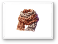 Thumbnail for Cozy Knit Scarf Wall Art | Watercolor Autumn Winter Scarf Print | Fall Home Gift