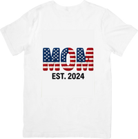 Thumbnail for Mom Est 2024 T-Shirt Patriotic New Mom American Flag Graphic Tee Mothers Day Gift