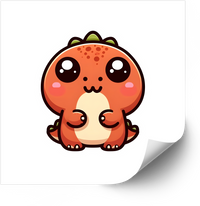 Thumbnail for Baby Orange Dinosaur Sticker Kawaii Cute Dino Vinyl Decal