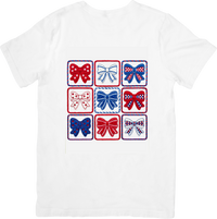 Thumbnail for Patriotic Bows Grid T-Shirt Cute Red White Blue Fourth of July Graphic Tee Independence Day Gift