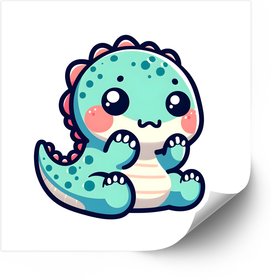 Kawaii Baby Dinosaur Sticker Cute Chibi Dino Vinyl Decal