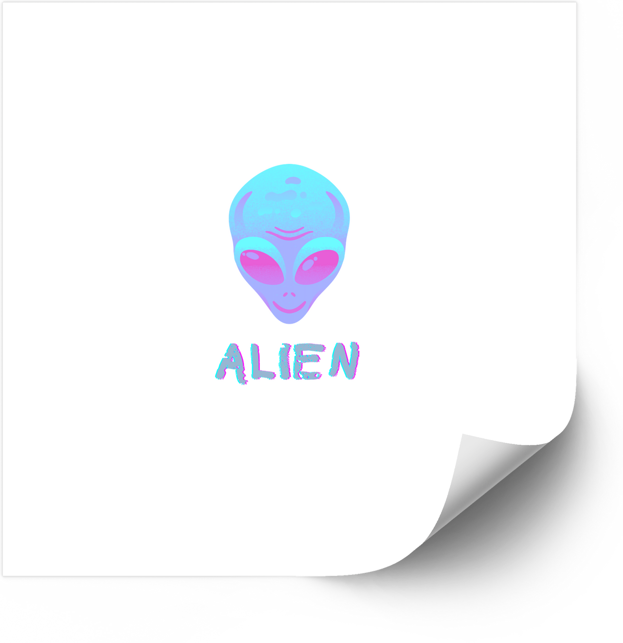 Alien Head Sticker Y2K Holographic Extraterrestrial Vinyl Decal