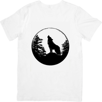 Thumbnail for Howling Wolf Moon T-Shirt | Wilderness Forest Silhouette Graphic Tee | Nature Lover Gift