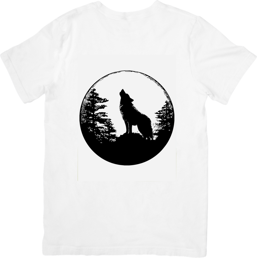 Howling Wolf Moon T-Shirt | Wilderness Forest Silhouette Graphic Tee | Nature Lover Gift