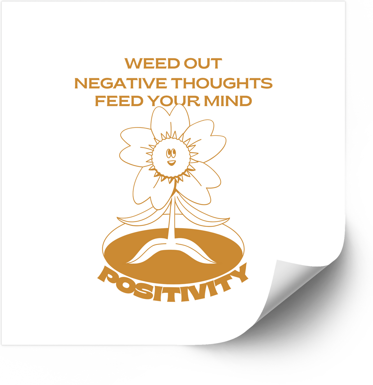 Weed Out Negative Thoughts Positivity Sticker Sunflower Motivational Vinyl Decal