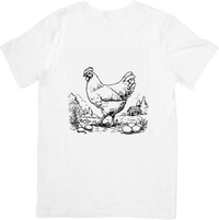 Thumbnail for Vintage Sketch Hen T-Shirt | Rustic Farmhouse Chicken Graphic Tee | Farmer Country Gift