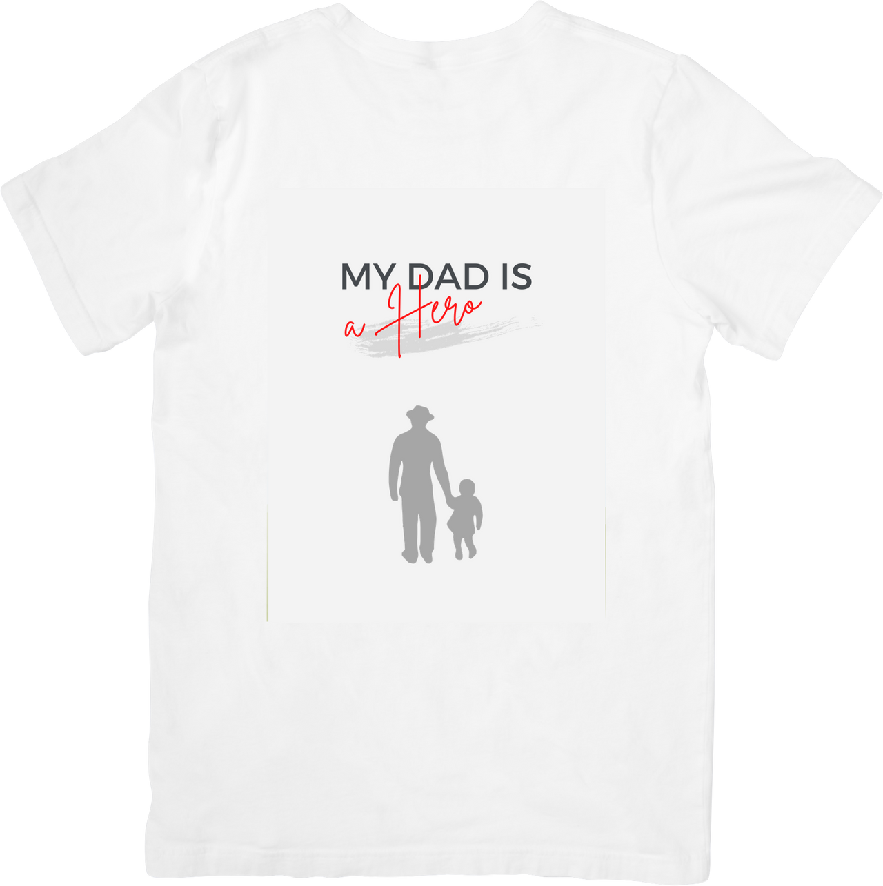 My Dad Is A Hero T-Shirt Minimalist Father And Child Silhouette Graphic Tee Dad Gift
