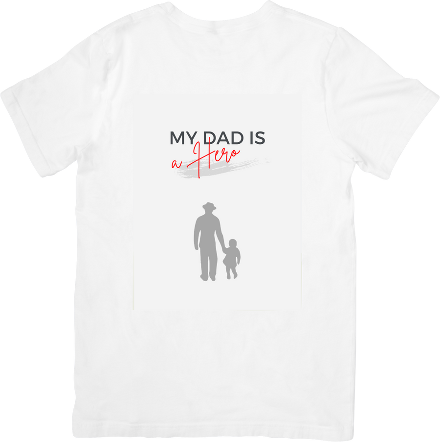 My Dad Is A Hero T-Shirt Minimalist Father And Child Silhouette Graphic Tee Dad Gift