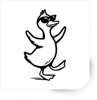 Thumbnail for Cool Dancing Duck Sticker | Funny Sunglasses Cartoon Vinyl Decal | Humor Lover Gift