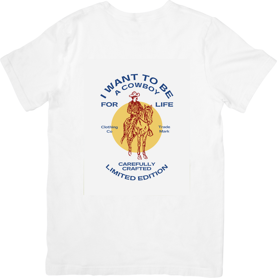 I Want To Be A Cowboy For Life T-Shirt Retro Western Vintage Graphic Tee