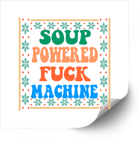 Thumbnail for Soup Powered Machine Sticker Funny Retro Groovy Vinyl Decal