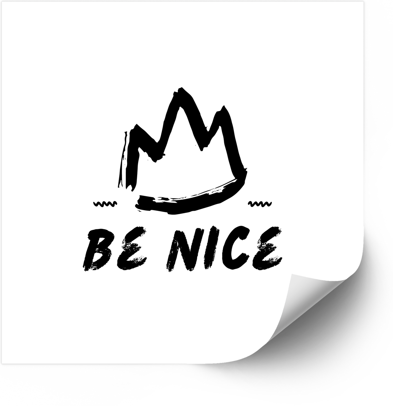 Be Nice Crown Sticker Minimalist Holiday Motivational Vinyl Decal Christmas Stocking Stuffer