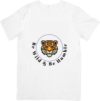 Thumbnail for Be Wild And Be Humble Tiger T-Shirt Bold Animal Emblem Graphic Tee Wild Spirit Gift