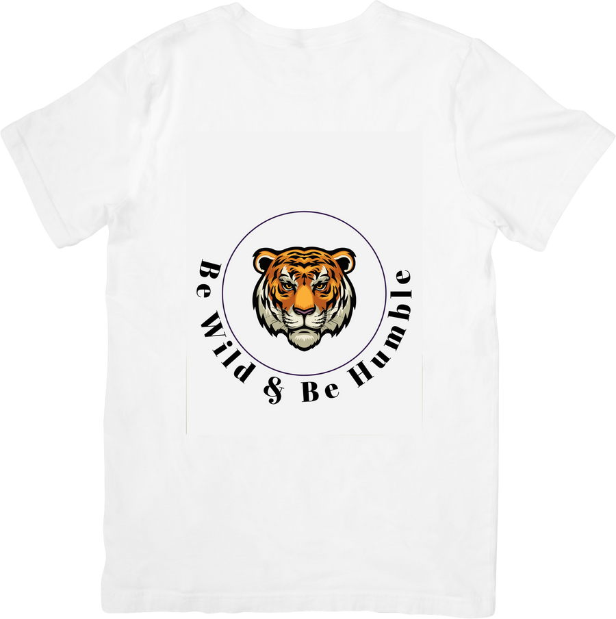 Be Wild And Be Humble Tiger T-Shirt Bold Animal Emblem Graphic Tee Wild Spirit Gift
