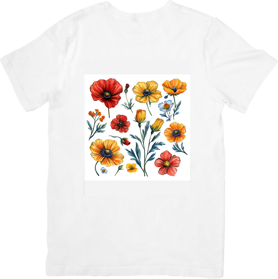 Watercolor Wildflowers T-Shirt | Colorful Floral Botanical Graphic Tee | Nature Lover Gift
