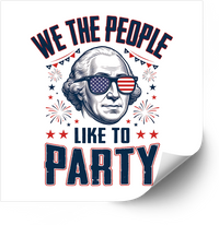 Thumbnail for American Patriots Party Sticker Bold Funny George Washington Sunglasses 4th of July Vinyl Decal