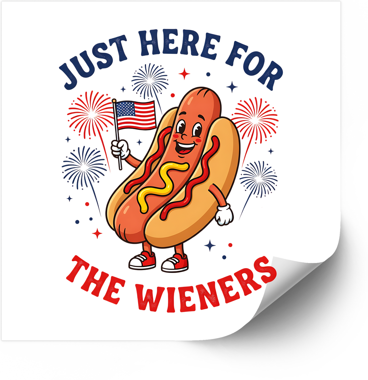 Hot Dog Enthusiast Sticker Patriotic Fourth of July Vinyl Decal Americana Humor