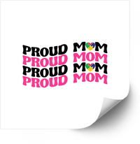 Thumbnail for Proud Mom Autism Awareness Sticker Bold Patriotic Colorful Autism Vinyl Decal