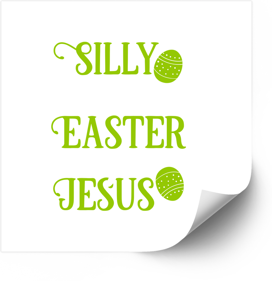 Silly Easter Jesus Sticker | Funny Green Easter Egg Vinyl Decal | Holiday Humor Gift