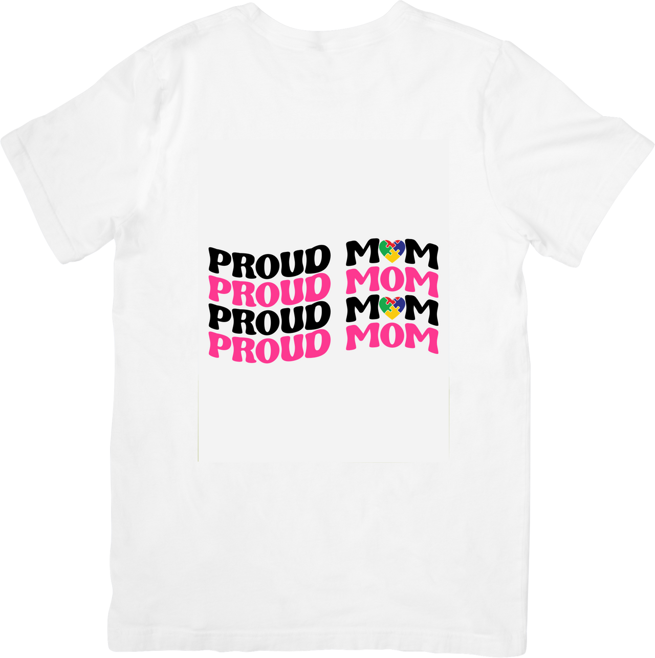 Proud Mom T-Shirt Cute Retro Wavy Text Graphic Tee Mothers Day Gift
