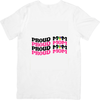 Thumbnail for Proud Mom T-Shirt Cute Retro Wavy Text Graphic Tee Mothers Day Gift