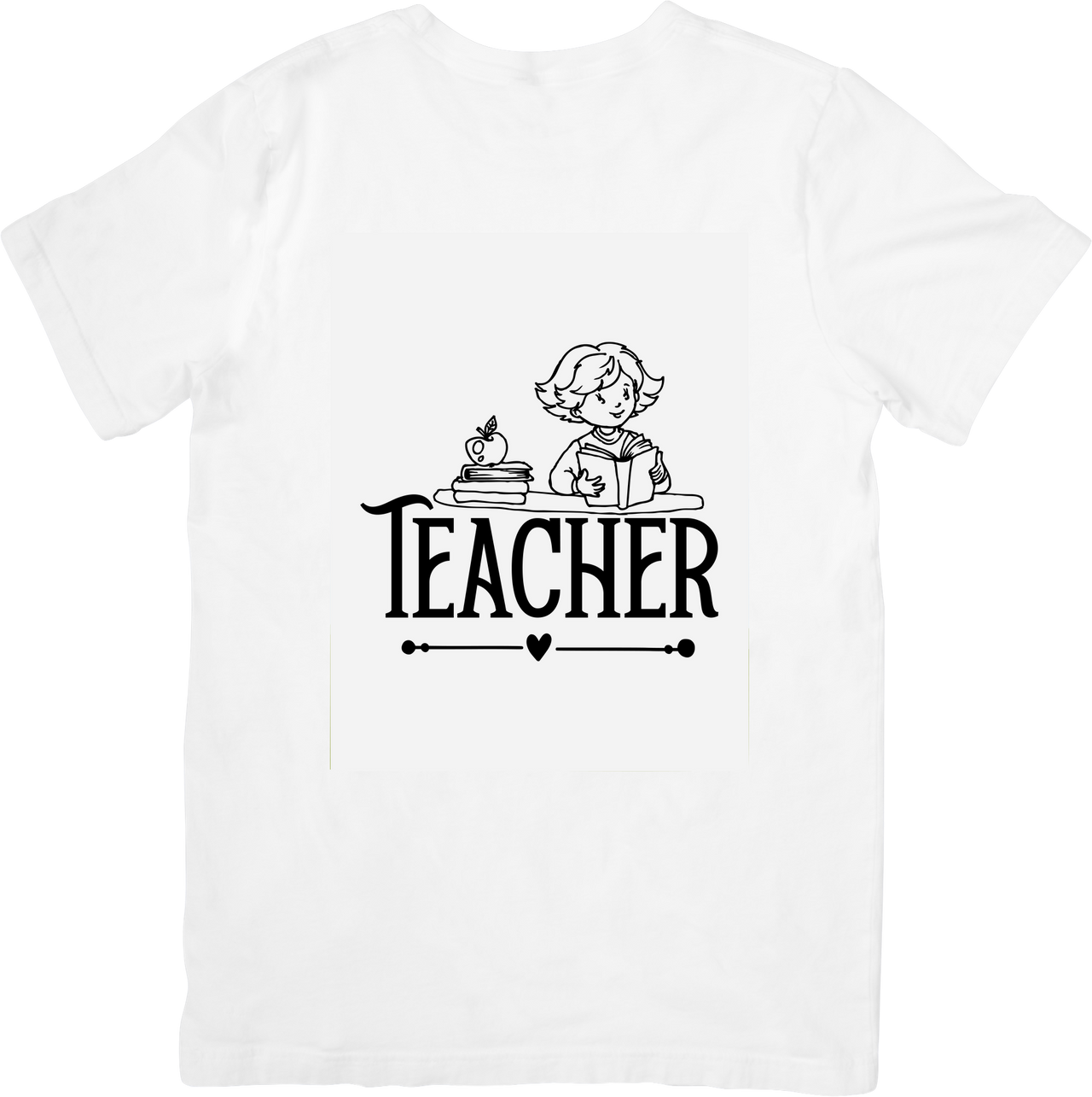 Teacher Reading Line Art T-Shirt Cute Black Script School Graphic Tee Teacher Gift