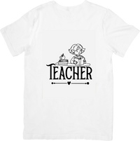 Thumbnail for Teacher Reading Line Art T-Shirt Cute Black Script School Graphic Tee Teacher Gift