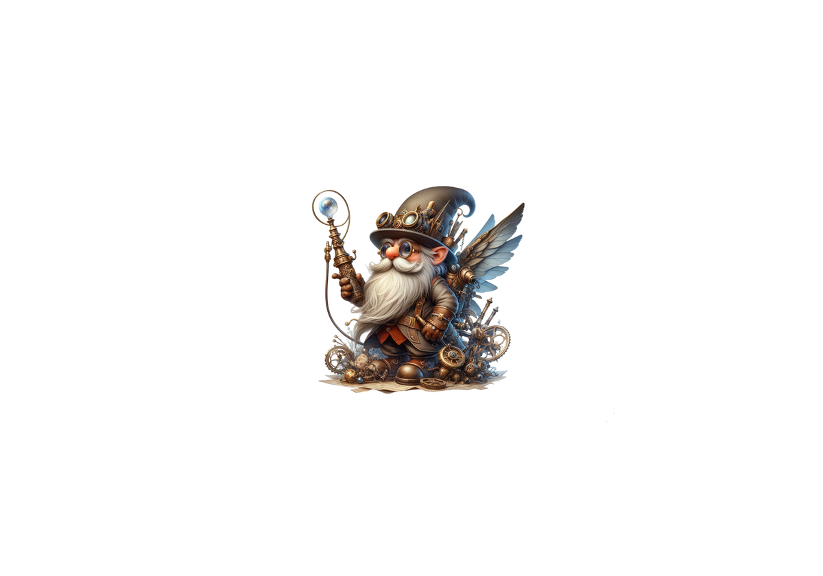 Steampunk Gnome Throw Pillow | Whimsical Fantasy Decorative Pillow | Geek Lover Gift