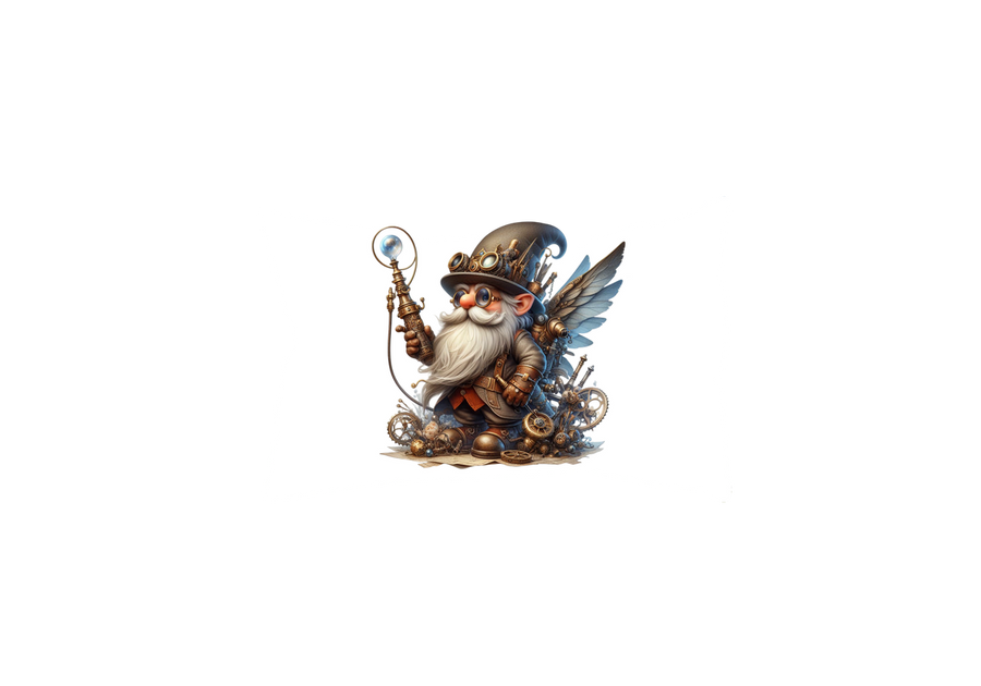 Steampunk Gnome Throw Pillow | Whimsical Fantasy Decorative Pillow | Geek Lover Gift