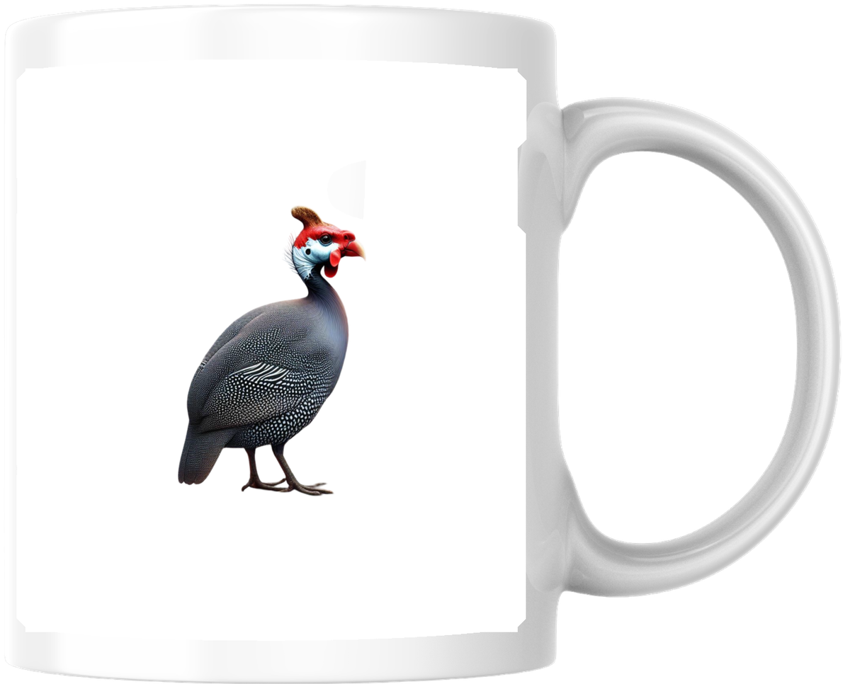 Guinea Fowl Mug | Realistic Helmeted Bird Coffee Mug | Bird Lover Farm Gift