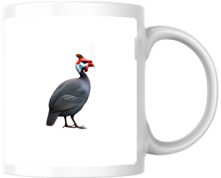 Guinea Fowl Mug | Realistic Helmeted Bird Coffee Mug | Bird Lover Farm Gift
