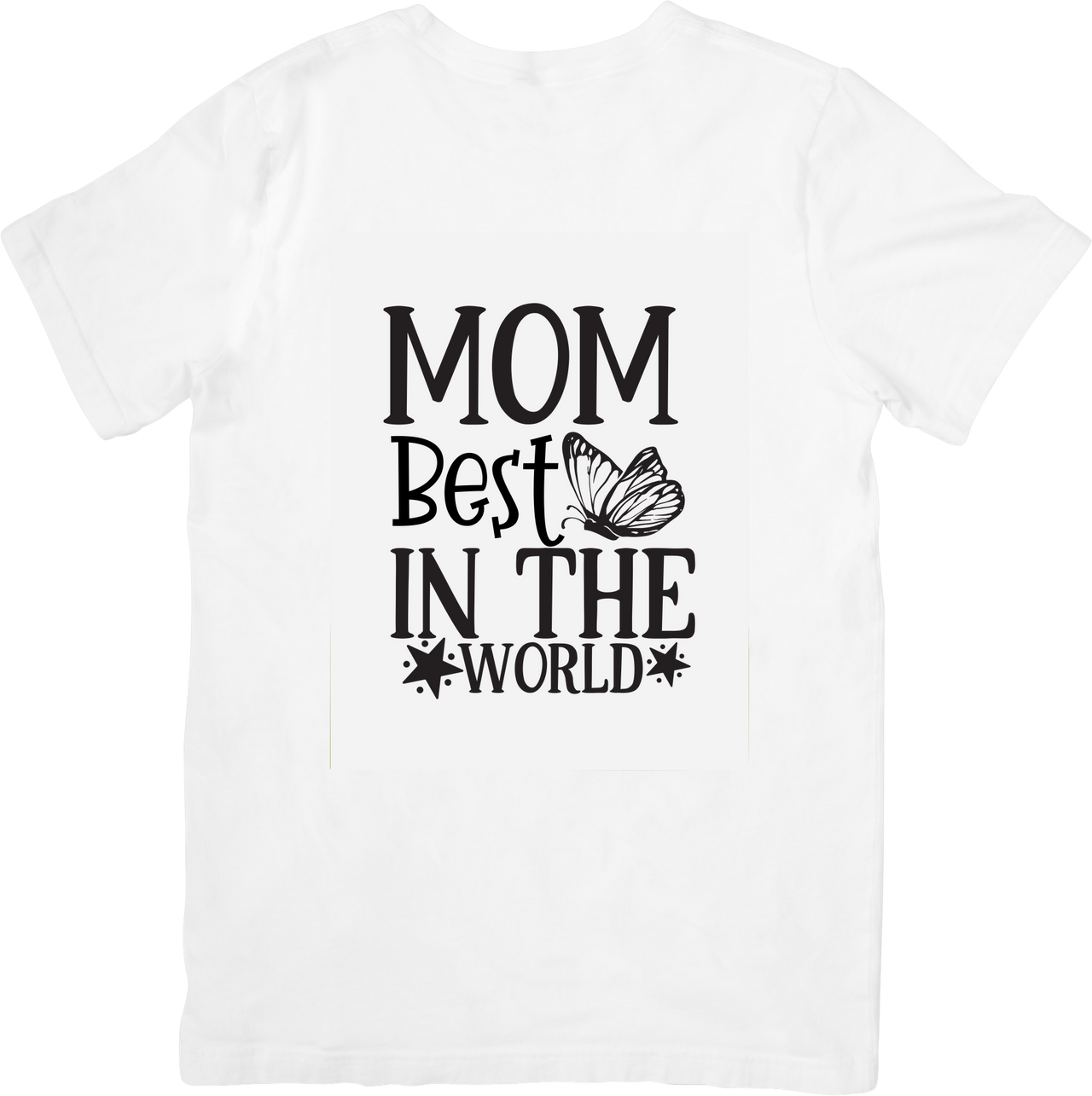 Mom Best In The World T-Shirt Butterfly Script Graphic Tee Mothers Day Gift