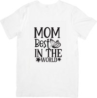 Thumbnail for Mom Best In The World T-Shirt Butterfly Script Graphic Tee Mothers Day Gift