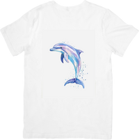 Thumbnail for Watercolor Dolphin T-Shirt | Colorful Ocean Sea Life Graphic Tee | Marine Lover Gift
