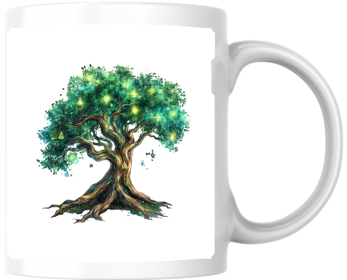 Tree Of Life Mug | Magical Glowing Watercolor Tree Coffee Mug | Nature Spiritual Gift
