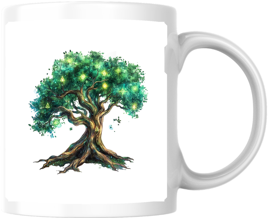 Tree Of Life Mug | Magical Glowing Watercolor Tree Coffee Mug | Nature Spiritual Gift