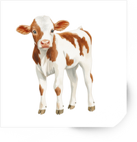 Thumbnail for Watercolor Baby Calf Sticker | Cute Farm Cow Vinyl Decal | Animal Lover Gift