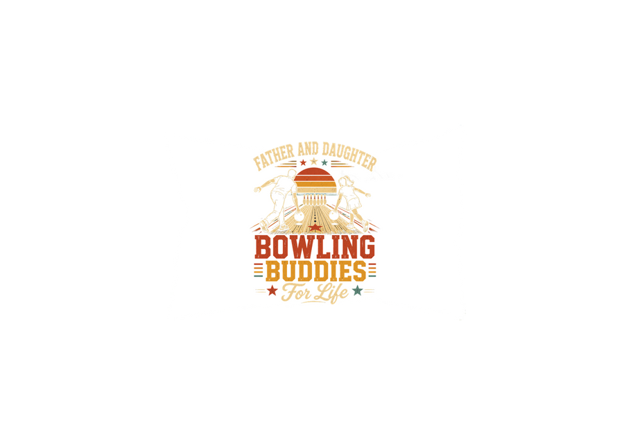 Bowling Buddies For Life Throw Pillow | Retro Father & Daughter Decorative Pillow | Bowling Dad Gift